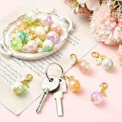 15 pendentif fleur en perles acryliques et résine bicolores&nbsp;HJEW-YW00509