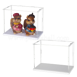 Витрины для пластиковых минифигурок с белыми основаниями&nbsp;ODIS-WH0043-151A