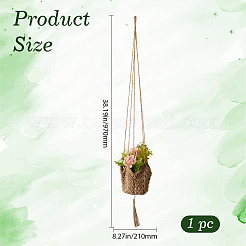 Джутовая веревка плетение цветочные горшки сетчатый карман&nbsp;AJEW-WH20067-079