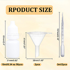 50 bouteille de colle en plastique avec 2 compte-gouttes en plastique jetables et 2 trémies entonnoir en plastique transparent&nbsp;AJEW-OC0005-27A