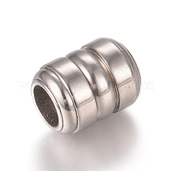 Perline scanalate in acciaio inossidabile 201 resistenti all'ossidazione&nbsp;X-STAS-L238-012P