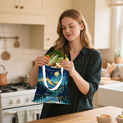 2 шт. двухцветные полиэстеровые подвесные автомобильные мусорные мешки с принтом&nbsp;ABAG-DR0001-16D