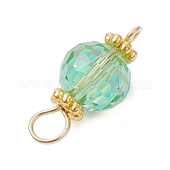 Круглые стеклянные подвески-соединители с гранями&nbsp;PALLOY-JF04306