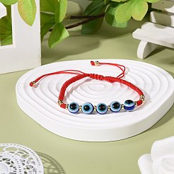 Bracciali intrecciati con perline di resina malocchio&nbsp;BJEW-JB07011-01