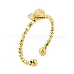 Offene Manschettenringe aus 304 Edelstahl mit Herzmotiv für Damen&nbsp;RJEW-G338-14G