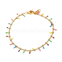 Conjunto de collar y pulsera de cadena esmaltada de acero inoxidable 304&nbsp;SJEW-JS01217