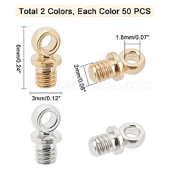 100 pz. 2 colori ottone tazza perla pioli cauzioni spilla pendenti&nbsp;KK-PH0003-51
