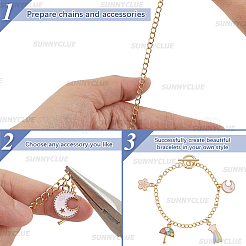 12шт. браслеты из витой цепи из нержавеющей стали 304&nbsp;BJEW-SC0001-61G