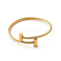 Bracciale rigido aperto con corda intrecciata in acciaio inossidabile 304&nbsp;BJEW-P283-53