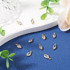 10 ciondolo in ottone con micro pavé di zirconi cubici e occhio di cavallo&nbsp;KK-TADJ0001-26
