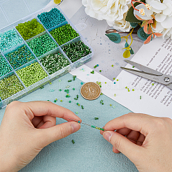 219 г 15 вида стеклянных стеклянных бусин и круглых бусин&nbsp;SEED-DC0001-03