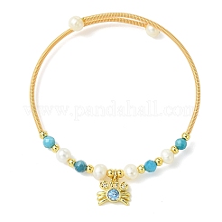 Pulseras de latón con microengaste de circonitas cúbicas transparentes&nbsp;BJEW-JB13992