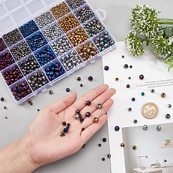 4350 шт. 24 стиля гальванических прозрачных стеклянных бусин&nbsp;EGLA-PH0001-27