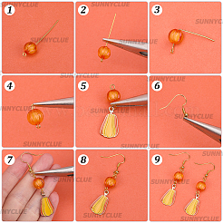 DIY-Sets zur Herstellung von Ohrringen aus Messing zum Erntedankfest: Ahornblatt und Kürbis&nbsp;DIY-SC0027-89