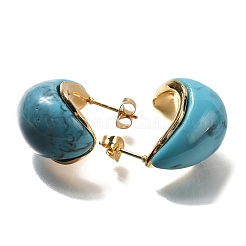 Boucles d'oreilles à tige en acier inoxydable 304 plaqué ion (IP) en forme de larme&nbsp;EJEW-C118-07A