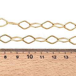 Collares de cadena de eslabones romboidales con textura de acero inoxidable 304&nbsp;NJEW-K305-04G