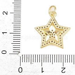 Pendenti in zirconi cubici trasparenti in micro pavè di ottone&nbsp;KK-D258-16G