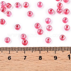 6/0 perline rotonde di vetro trasparenti all'interno colorate&nbsp;SEED-N006-004M