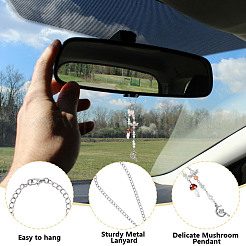 2 шт. 2 стиля грибовидный лэмпворк и подвесные украшения из стекла и сплава&nbsp;HJEW-DR00189