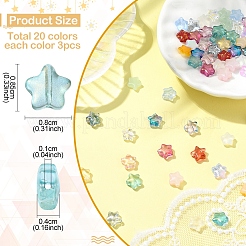 60шт 20 стиля смешанные стили стеклянные бусины&nbsp;GLAA-YW0003-78