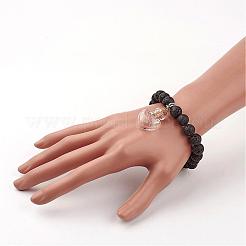 Браслеты с подвесками из бусин из вулканического камня&nbsp;BJEW-JB02602