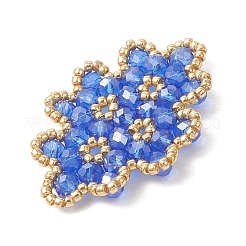 Подвески-коннекторы из плетеных стеклянных бусин&nbsp;PALLOY-MZ01201-01