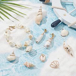 16 шт. 8 стиля подвески из гальванизированной оболочки&nbsp;SHEL-SC0001-52