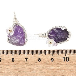 Kupferdraht umwickelte Anhänger mit natürlichem Amethyst&nbsp;PALLOY-TA00435