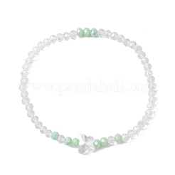 Braccialetti elastici in perline di vetro galvanizzato per donna&nbsp;BJEW-JB11397-02