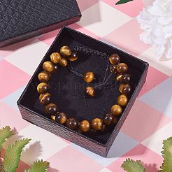 Браслет из натуральных бусин тигровый глаз&nbsp;BJEW-SW00001-11