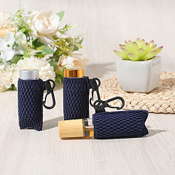 Шелковые мешочки для помады с черными пластиковыми застежками-ключиками AJEW-WH20048-07E