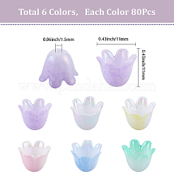 480 шт. двухцветные пластиковые колпачки для бусин&nbsp;FIND-SC0017-30