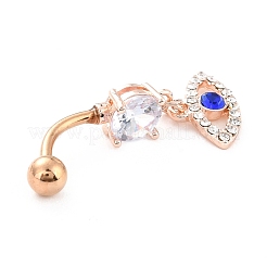 Anillos de ombligo de gota de mal de ojo para mujer&nbsp;AJEW-C010-01RG