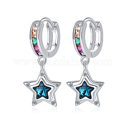 Pendientes colgantes de aro de latón y circonita cúbica&nbsp;WG36A3A-01