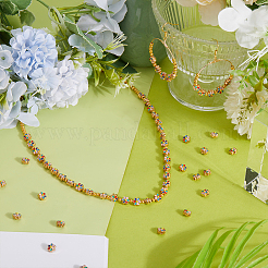 60 шт. эмалевые бусины из сплава светло-золотистого тона&nbsp;ENAM-PH0003-26A