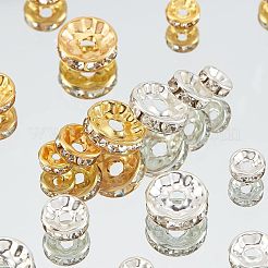 720 шт. 3 стиля 2 цвета железные бусины-разделители со стразами&nbsp;IFIN-NB0001-39