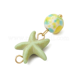 8 шт. 8-х цветные синтетические бирюзовые круглые подвески в виде морской звезды&nbsp;PALLOY-JF04128-02