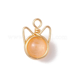 Подвески из натурального селенита с круглыми бусинами&nbsp;PALLOY-TA00152