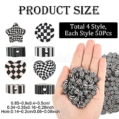 200 шт. 4 стиля бусины из полимерной глины ручной работы&nbsp;CLAY-YW0002-47