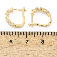 Серьги-кольца из латуни с прозрачным фианитом&nbsp;EJEW-Q016-15G