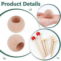 Необработанные круглые деревянные щепки&nbsp;WOOD-WH0050-060