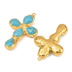 Окрашенные синтетической бирюзы большие кулоны&nbsp;KK-H516-20G