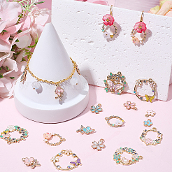 30 pièces 15 styles pendentifs en émail en alliage de placage de rack&nbsp;FIND-SC0021-88