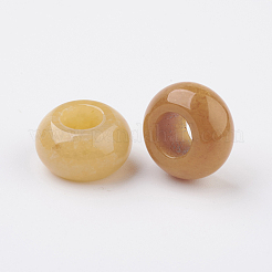 Cuentas de jade amarillo natural europeo&nbsp;X-G-G740-14x8mm-09