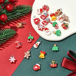 24шт 12 стиля рождественская тема непрозрачные подвески из смолы&nbsp;RESI-FS0001-86B