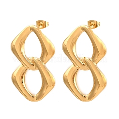 Прямоугольные серьги-гвоздики из нержавеющей стали 304&nbsp;EJEW-I320-14G