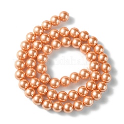 Круглые бусины из экологически чистого окрашенного стекла с жемчугом&nbsp;HY-A002-8mm-RB057