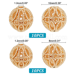 20 шт. 2-х видов латунных полых бусин&nbsp;KK-PH0009-41