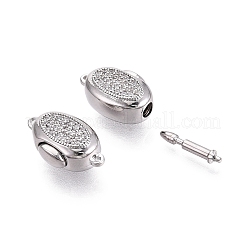 Messingmikropavé mit klaren Zirkonia-Kastenverschlüssen&nbsp;KK-Q074-06P