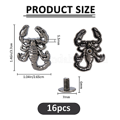 16 bolsa de aleación de escorpión con remaches decorativos de hierro&nbsp;BUTT-FH0001-035A